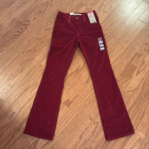 NWT Levi’s corduroy 725, high-rise boot, cut, burgundy, 26×32 - Picture 1 of 10